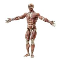 AI generated Human muscle structure isolated on transparent background png