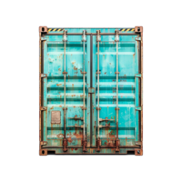 AI generated Lonely shipping container isolated on transparent background png