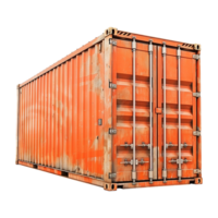 AI generated Lonely shipping container isolated on transparent background png