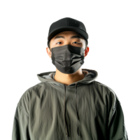 AI generated Man wear face mask isolated on transparent background png