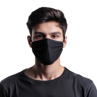 ai gerado homem vestem face mascarar isolado em transparente fundo png