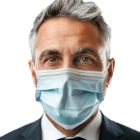 AI generated Man wear face mask isolated on transparent background png