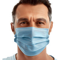 AI generated Man wear face mask isolated on transparent background png