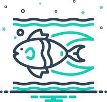 Vector mix icon for fish