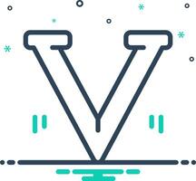 Vector mix icon for v letter