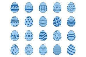 Easter eggs, Easter day festival icon set, ostern egg icons with decoration patterns symbols collection, logo isolated vector illustration