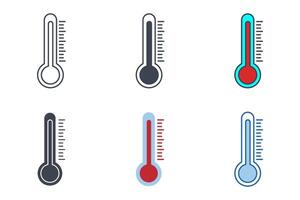 termómetro íconos con diferente estilos. termómetros símbolo vector ilustración aislado en blanco antecedentes