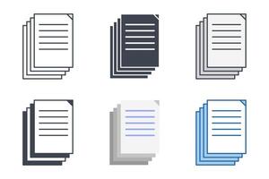 Multiple Pages icon collection with different styles. Multiple documents symbol vector illustration isolated on white background