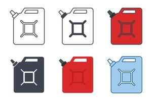 Fuel Canister icons with different styles. Can of fuel. Container and jerrican, jug, gas Canister symbol vector illustration isolated on white background