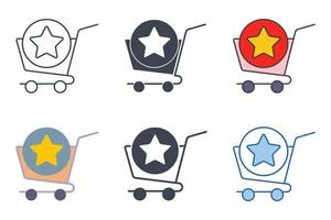 comprar 1 obtener 1 gratis, rebaja etiqueta icono colección con diferente estilos. compras carro y estrellas símbolo vector ilustración aislado en blanco antecedentes