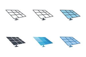 Solar Panel icons with different styles. Sun energy symbol vector illustration isolated on white background