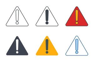 warning sign icons with different styles. Hazard warning attention sign with exclamation mark symbol vector illustration isolated on white background