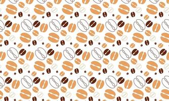 Seamless Vector Coffee shapes Pattern Design.