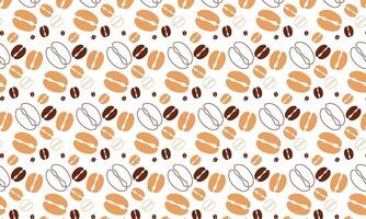 Seamless Vector Coffee shapes Pattern Design.