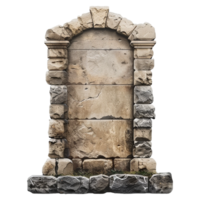 AI generated Ancient stone signboard ai art cutout on transparent background png