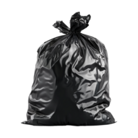 AI generated Black garbage bag trash bag on transparent background png