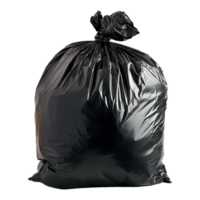 AI generated Black garbage bag trash bag on transparent background png