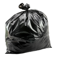 AI generated Black garbage bag trash bag on transparent background png