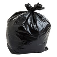 AI generated Black garbage bag trash bag on transparent background png