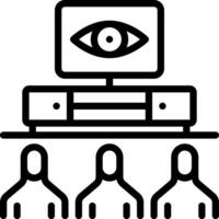 Vector black line icon for viewer