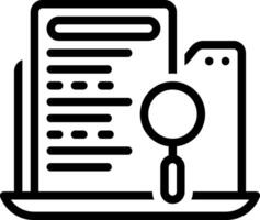 Vector black line icon for query