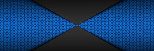 Black and blue abstract vector banner with polygonal pattern. Template for your header and presentation. Modern vector background