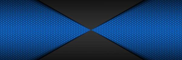 Black and blue abstract vector banner with polygonal pattern. Template for your header and presentation. Modern vector background