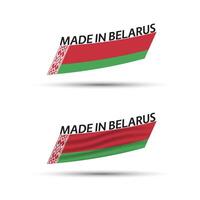 Two modern colored vector Belarusian flags isolated on white background, Belarusian ribbons, Made in Belorusia