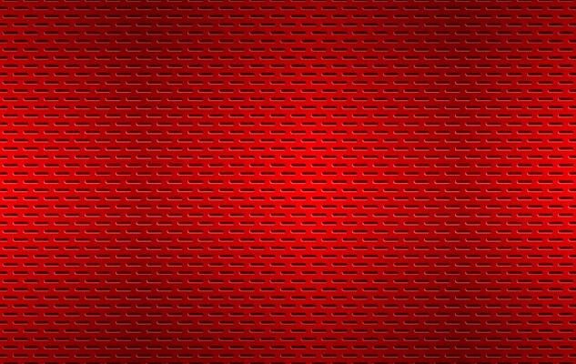 Structured red perforated metal texture, aluminium grating, abstract metallic background, vector illustration