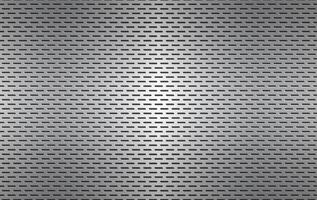 Structured silver perforated metal texture, aluminium grating, abstract metallic background, vector illustration