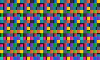 Colorful square abstract background with white lines, colored square with shadows, pixel mosaic, vector illustration