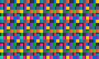 Colorful square abstract background with white lines, colored square with shadows, pixel mosaic, vector illustration