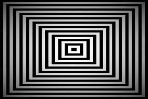 Black and white square illusion, simple abstract pyramid background vector