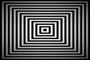 Black and white square illusion, simple abstract pyramid background vector