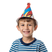 ai généré petit garçon anniversaire casquette png isolé sur transparent Contexte