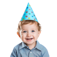 ai généré petit garçon anniversaire casquette png isolé sur transparent Contexte