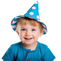 ai généré petit garçon anniversaire casquette png isolé sur transparent Contexte