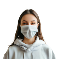 AI generated Girl wearing mask on transparent background png