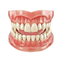 ai genererad en öm tand mitt i friska tänder isolerat på transparent bakgrund png