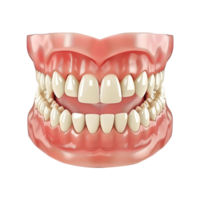 AI generated A sore tooth amidst healthy teeth isolated on transparent background png