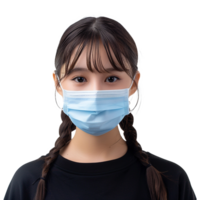 AI generated Girl wearing mask on transparent background png