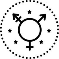 vector negro línea icono para transexuales