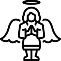 Vector black line icon for angel