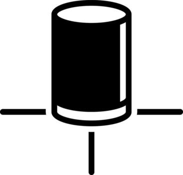 Solid black icon for object vector