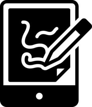 Solid black icon for draw vector