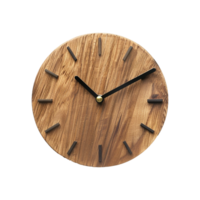 AI generated Wooden clock isolated on transparent background png