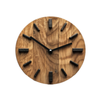 AI generated Wooden clock isolated on transparent background png