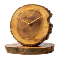 ai generado de madera reloj aislado en transparente antecedentes png