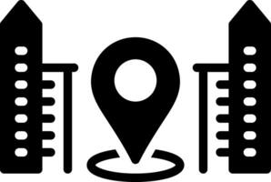 Solid black icon for location vector