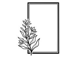 Flowers Frame Line Art Illustration vector